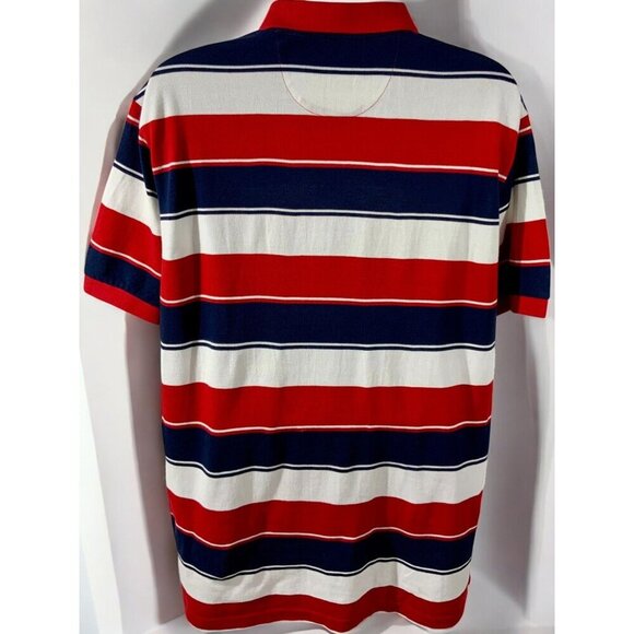 Ralph Lauren Chaps Mens Red White Blue Striped Polo Shirt Short Sleeve Size 2XL - Picture 4 of 7
